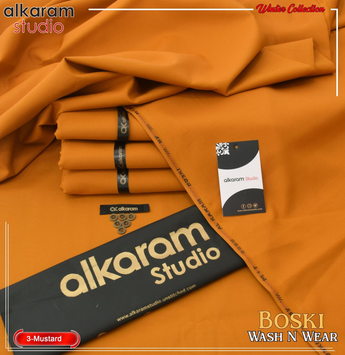 Unstitched Wash & Wear Suit [Mustard]