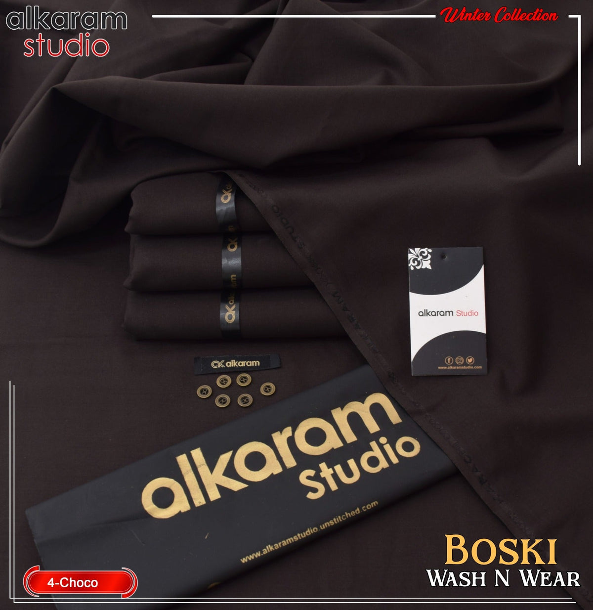 Unstitched Wash & Wear Suit [Choco]