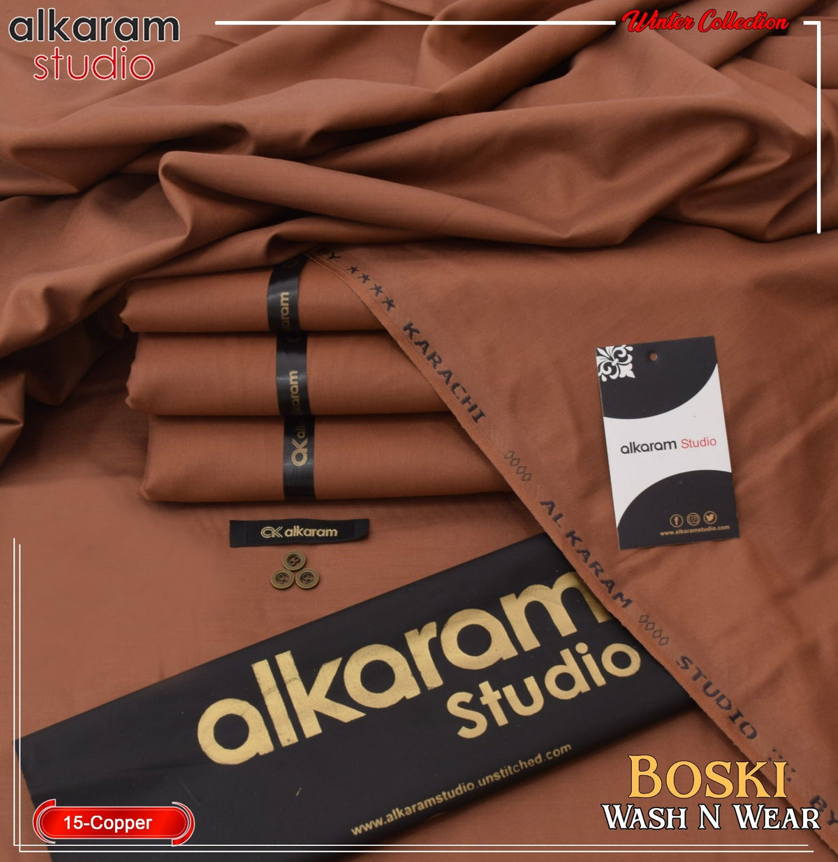 Unstitched Wash & Wear Suit [Copper]