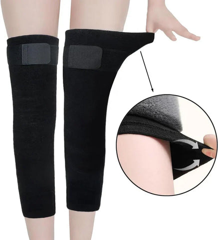 Knee Warmer - Woolen Blend Thermal Leg Warmers - 1 Pair Knee Pad - Unisex Elastic Knee Pads For Men & Women